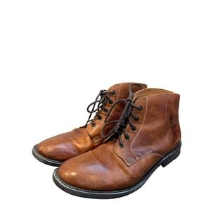 BedStu Hoover Brown Laceup Leather Boots  Handmade Heritage Workwear, Size 10